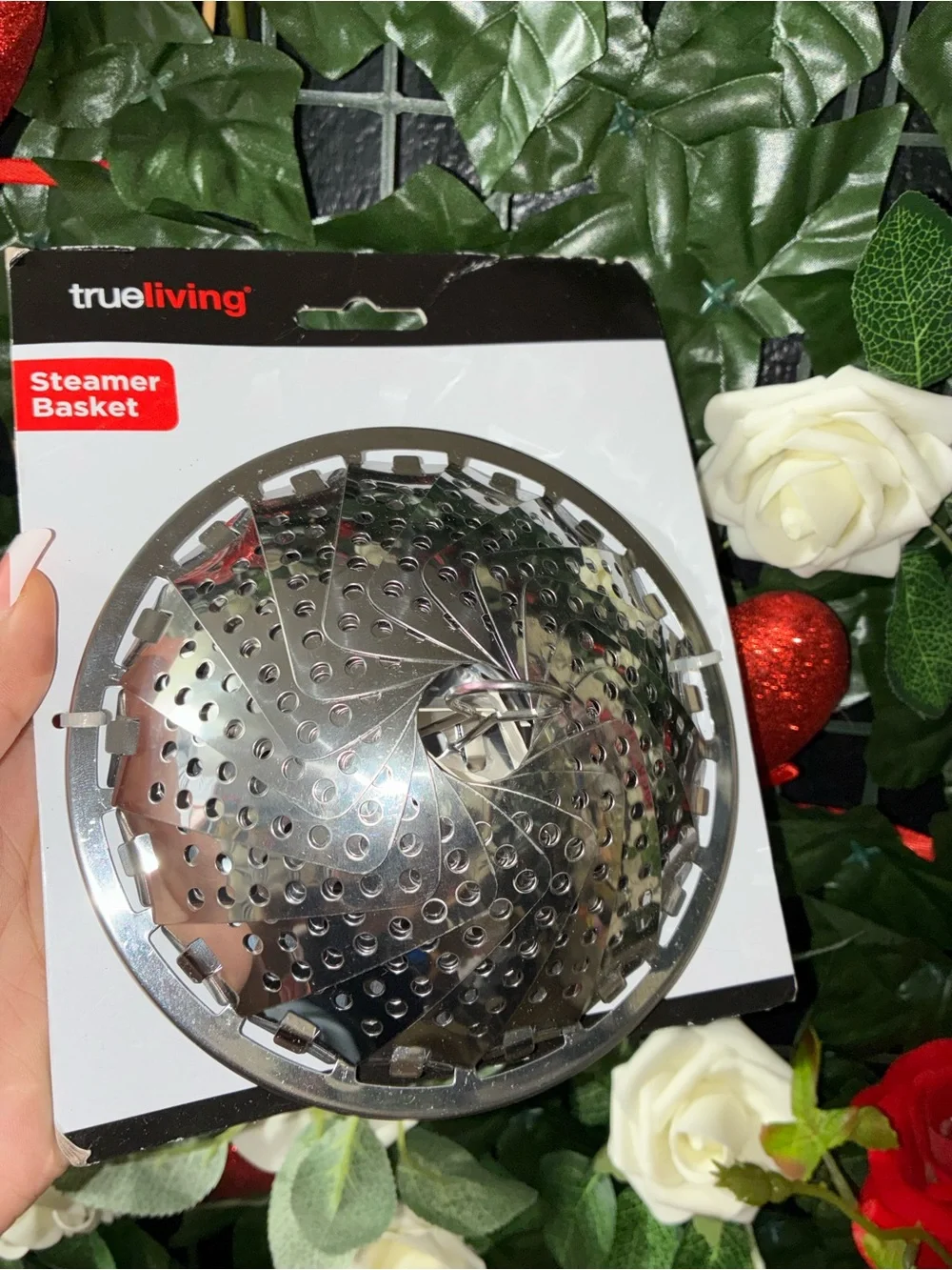 trueliving Stainless Steel Steamer Basket - Silver
